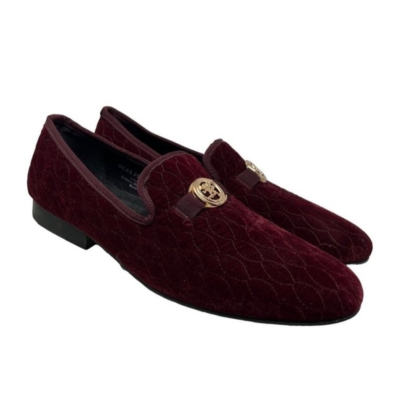 Stacy Adams Mens Valet Red Quilted Velour Velvet Bit Slip On Loafers Sho… - Picture 2 of 12
